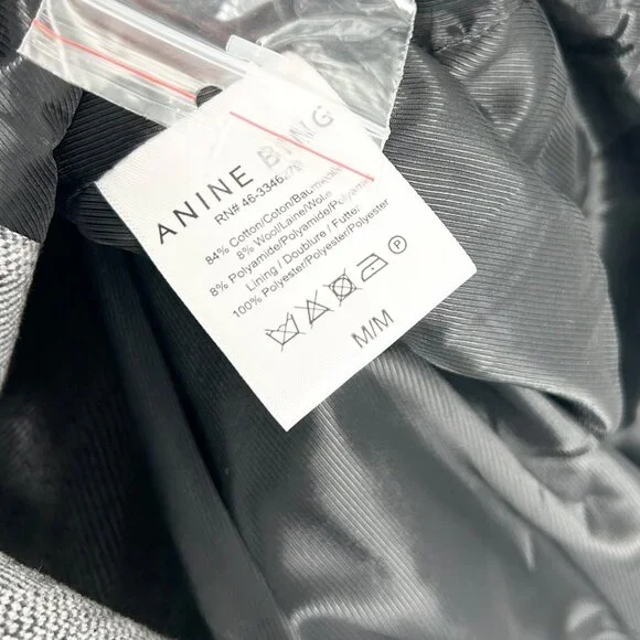 NWT Anine Bing Becky Double Breasted Herringbone Blazer Jacket - Picture 8 of 9